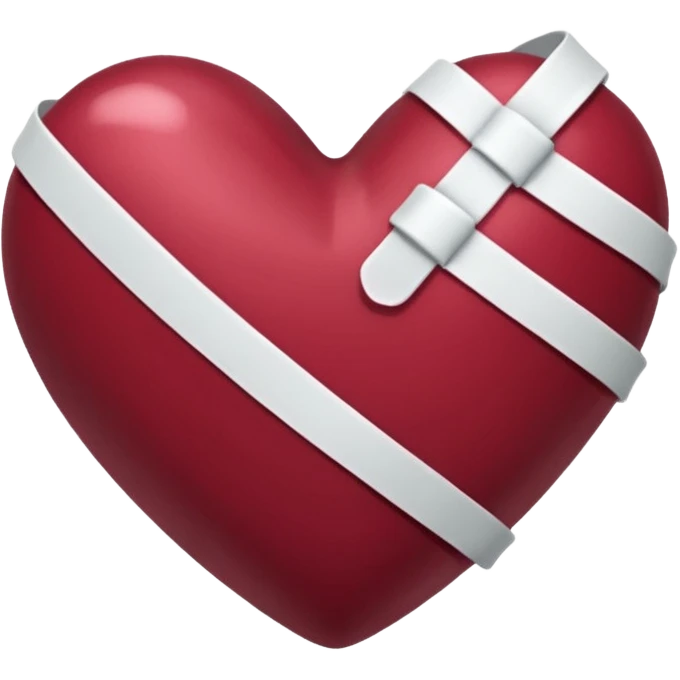Heart bandaged burgendy shiny  emoji