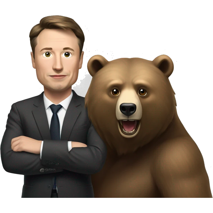 Ilon musk in russia with bear emoji