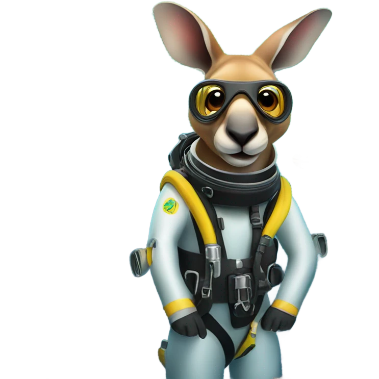 Kangaroo scuba diving emoji