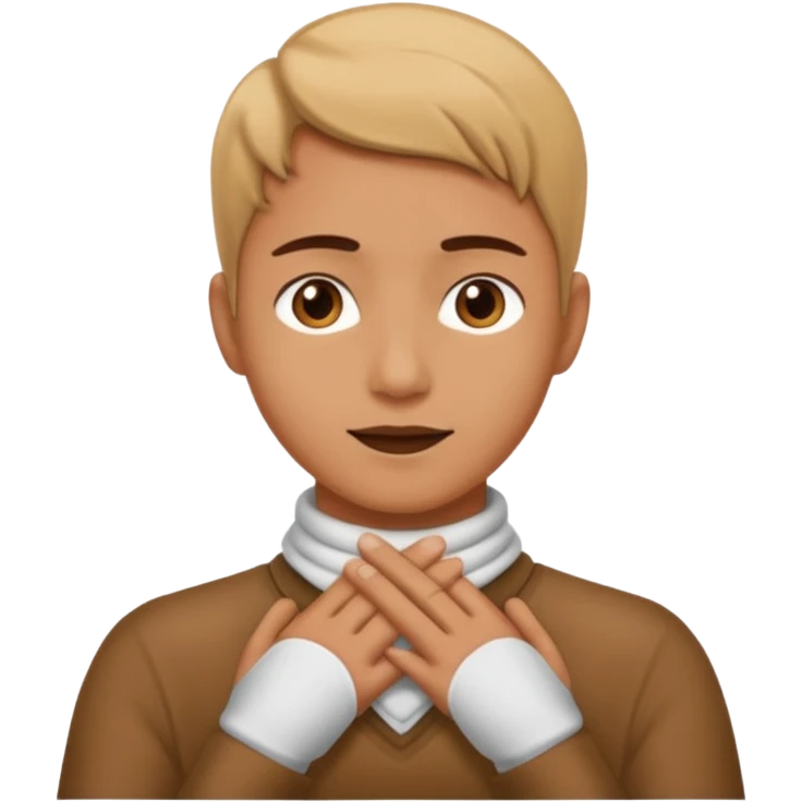 person with hands around their own neck emoji