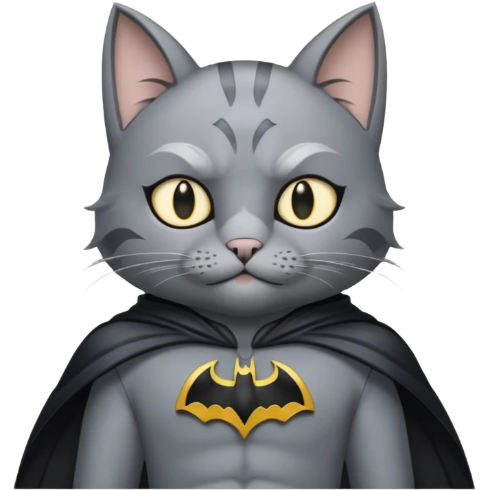 Grey Cat as Batman  emoji