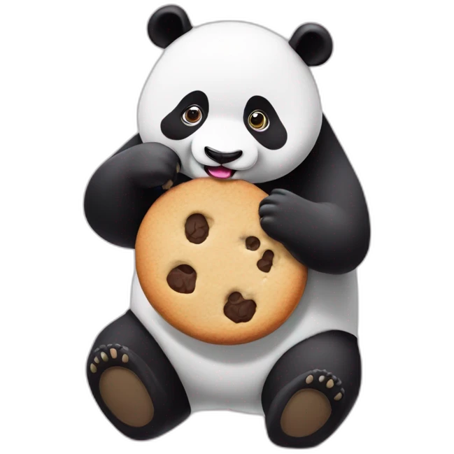 Panda qui mange un cookie emoji
