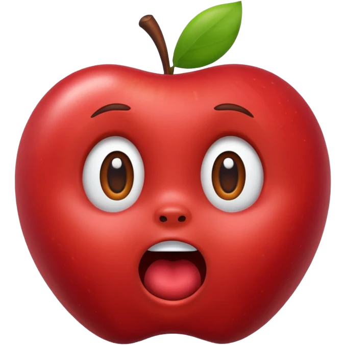 Labubu character as an emoji, surprised expression, apple style emoji