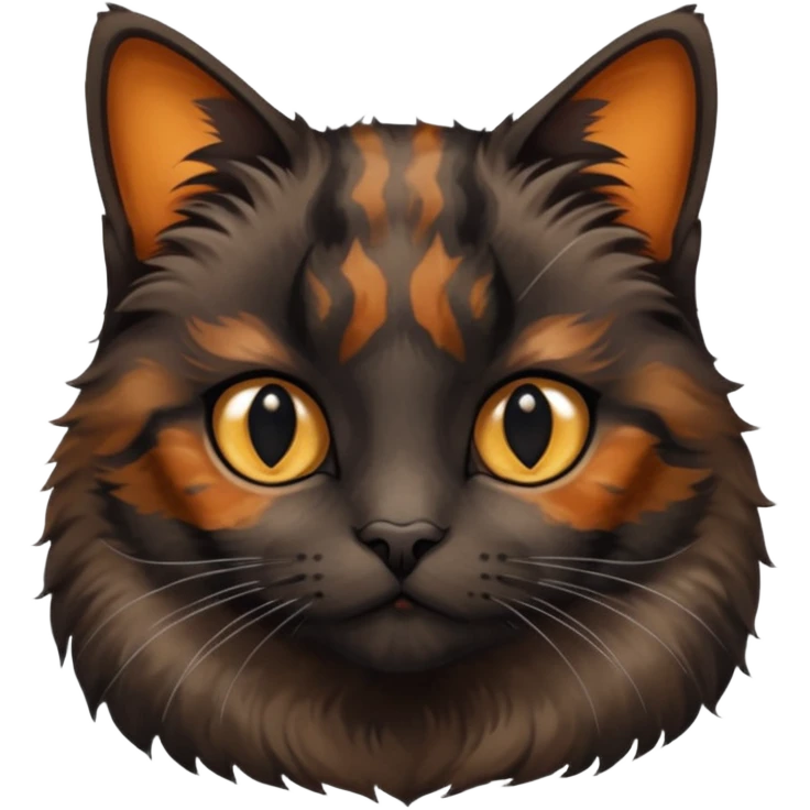 mostly black tortoiseshell cat emoji
