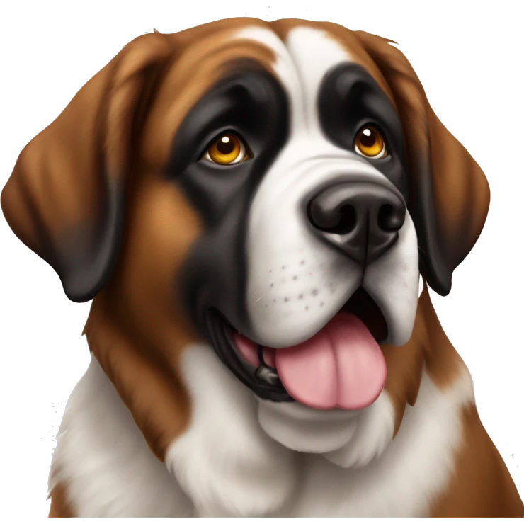 Beautiful Saint bernard dog with brown dark hair emoji