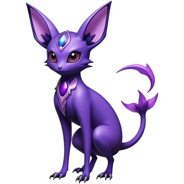 Shiny Exotic Badass Mysterious Gothic Noibat-Espeon-Pokémon-Fakémon-hybrid-creature (full body) emoji