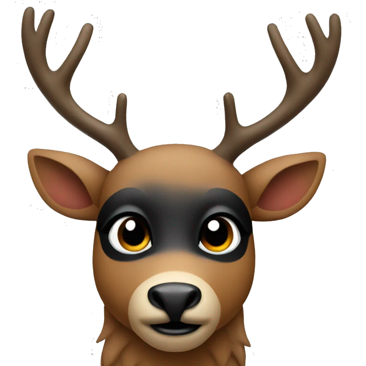 christmas deer with a black face emoji