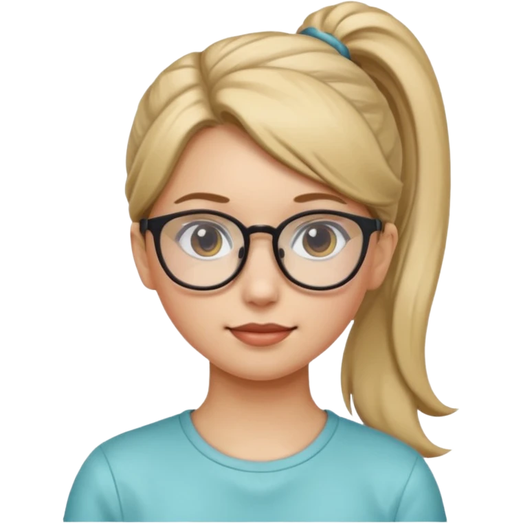 Ponytail Girl with Glasses emoji
