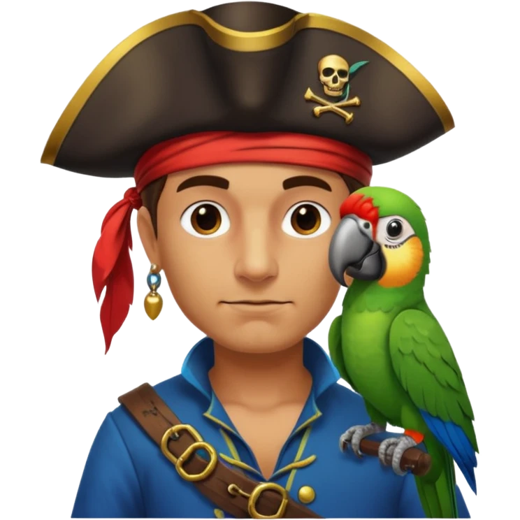 pirate and parrot emoji