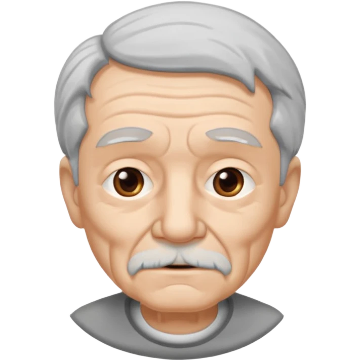 old man white neutral face emoji