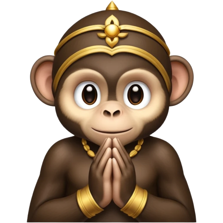 Handsome dark monkey prayer hands emoji