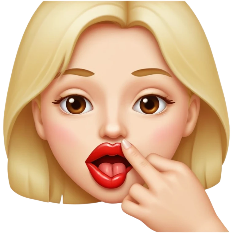 Lips biting a finger  emoji