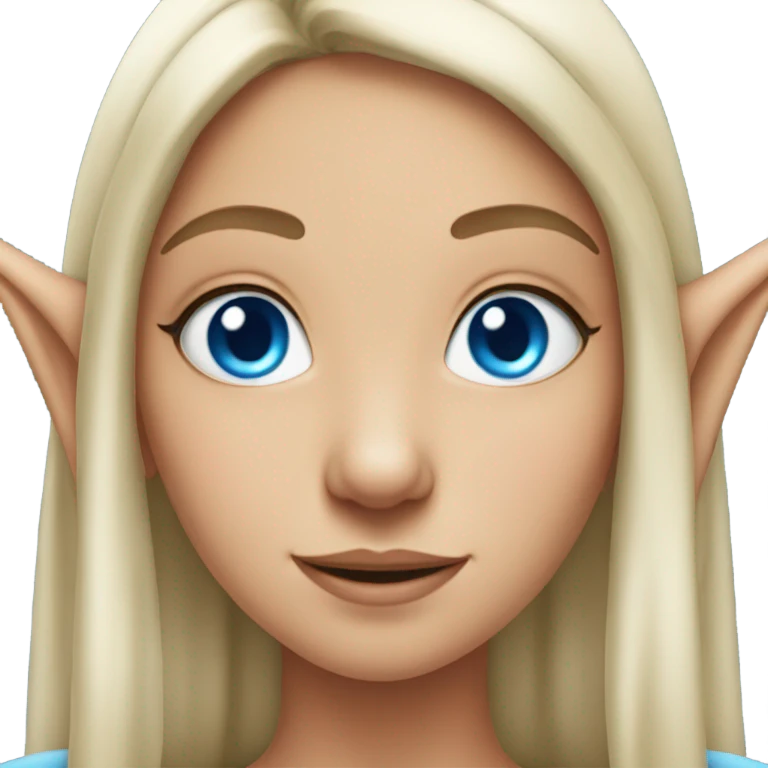 Elf ear girl with blue eyes  emoji