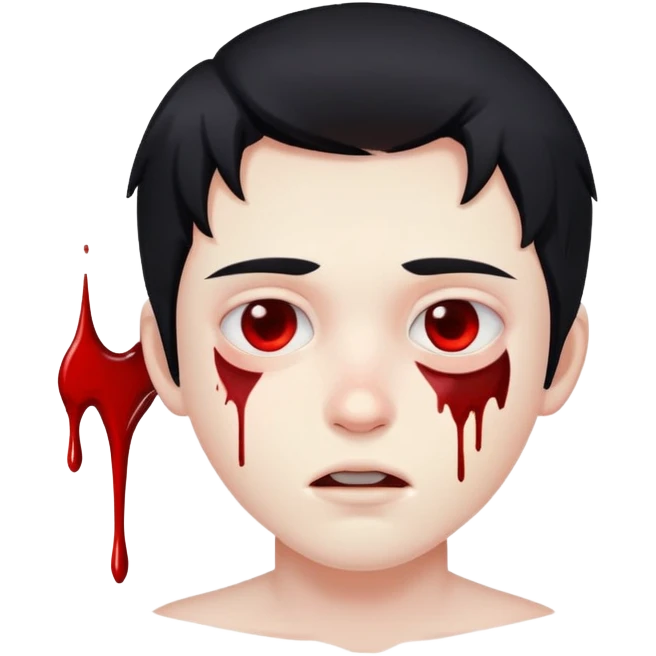 Blood, boy with black hair emoji