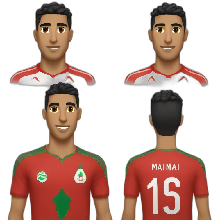 Hakimi avec le maillot du maroc emoji