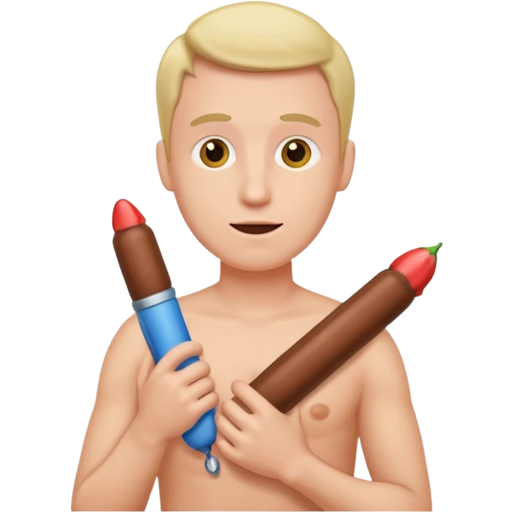 Emoji holding his penis emoji