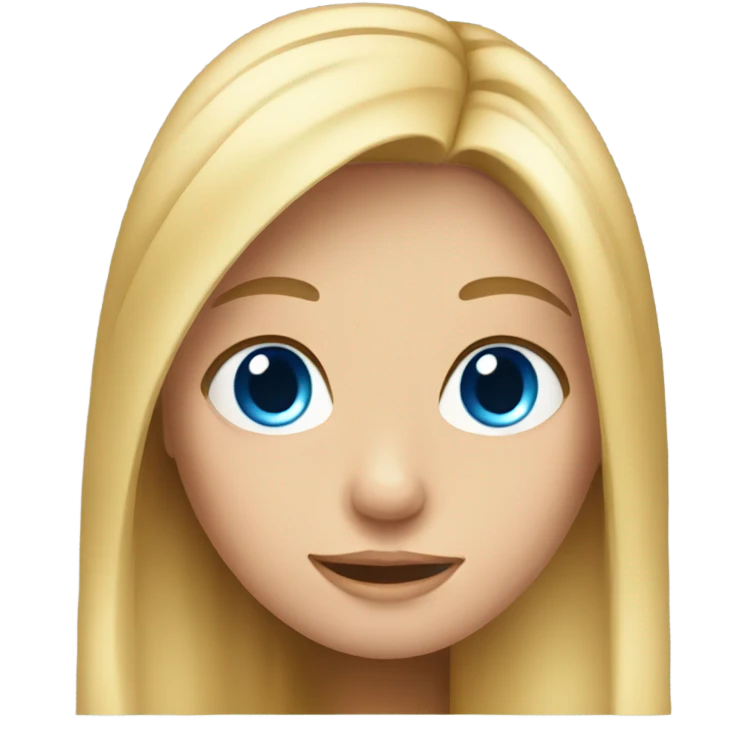 Girl with long blonde hair and blue eyes emoji