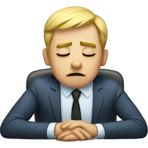 Tired in office emoji