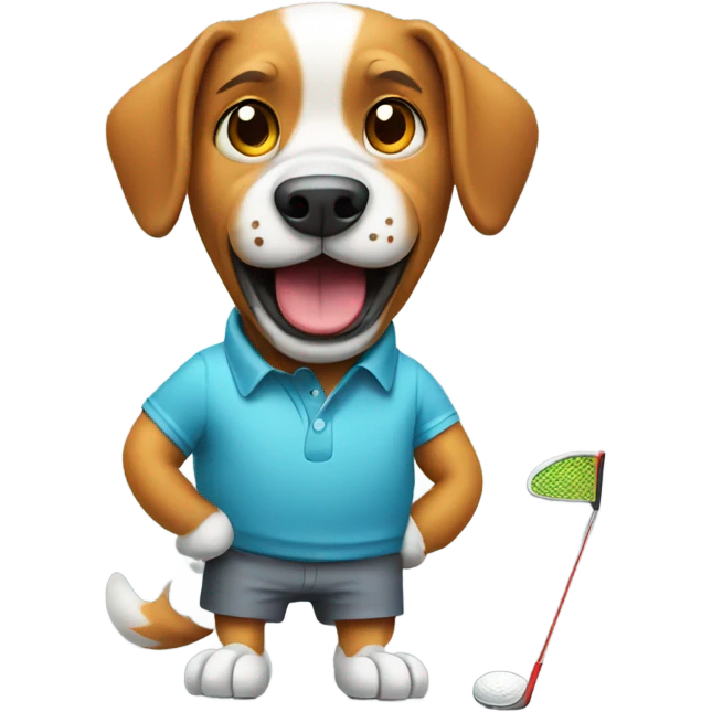 Dog playing golf emoji