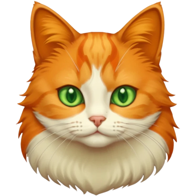 orange cat with green eyes emoji