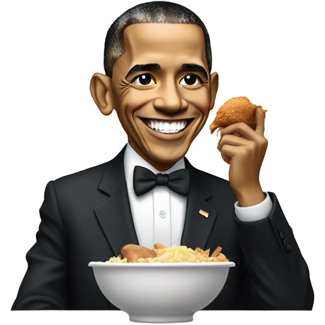 Barack Obama eating chicken emoji