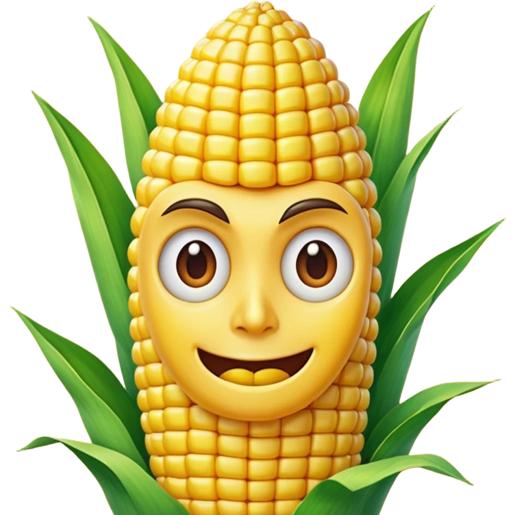 Realistic corn with face 3d emoji