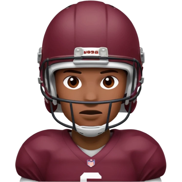 college football player Maroon color ( face and Helmet ) emoji