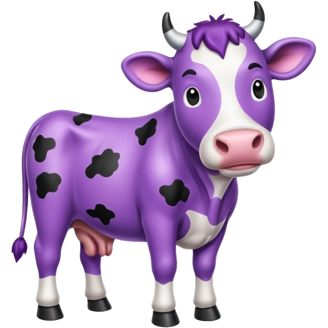 A purple cow emoji