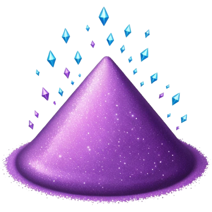  fine, tiny glitter dust, sparkling brightly like magical dust. Small particles, glossy, smooth, soft shadows, white background.

 emoji