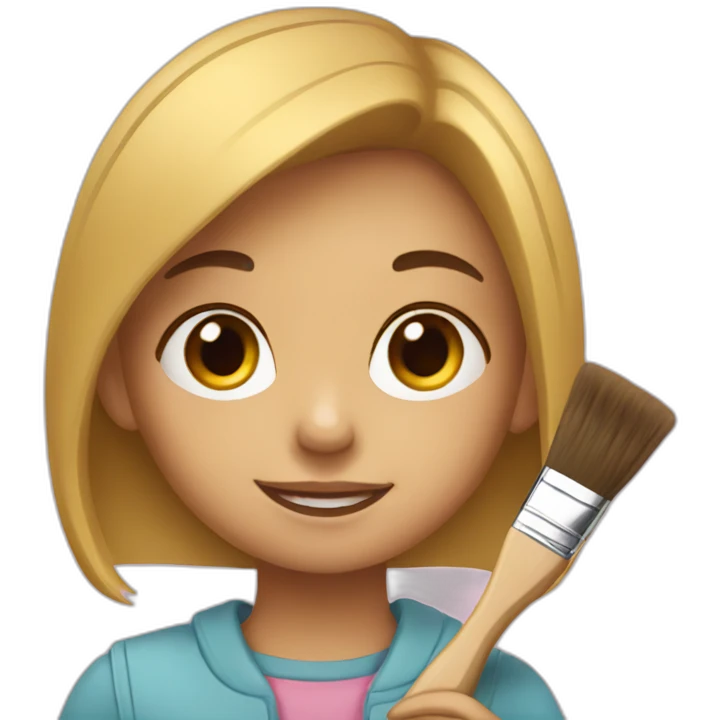girl with a paint brush emoji