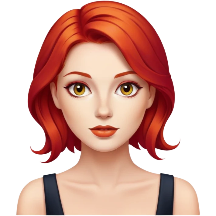 beautiful woman with vibrant red hair styled elegantly emoji