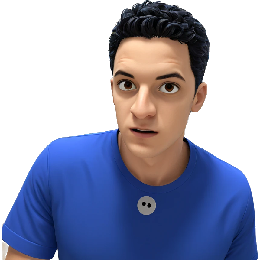 young man in blue shirt emoji
