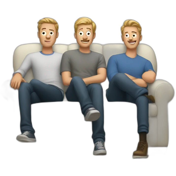 three white guys on the couch emoji