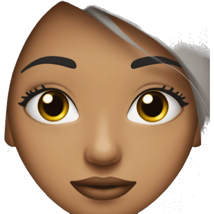 Mujer con piel blanca ojos negros oscuros, pelo de color negro largo sin flequillo con la ralla del pelo en el medio labios rosas imoji normal 🙎‍♀️ emoji