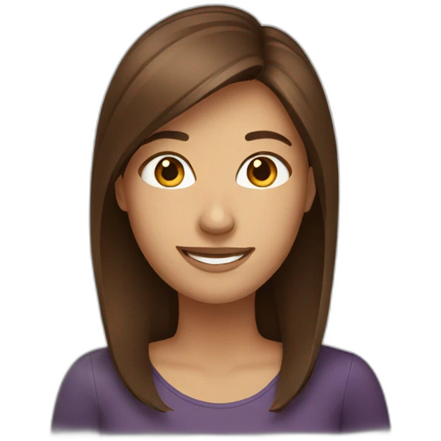 Smiling brown hair woman emoji