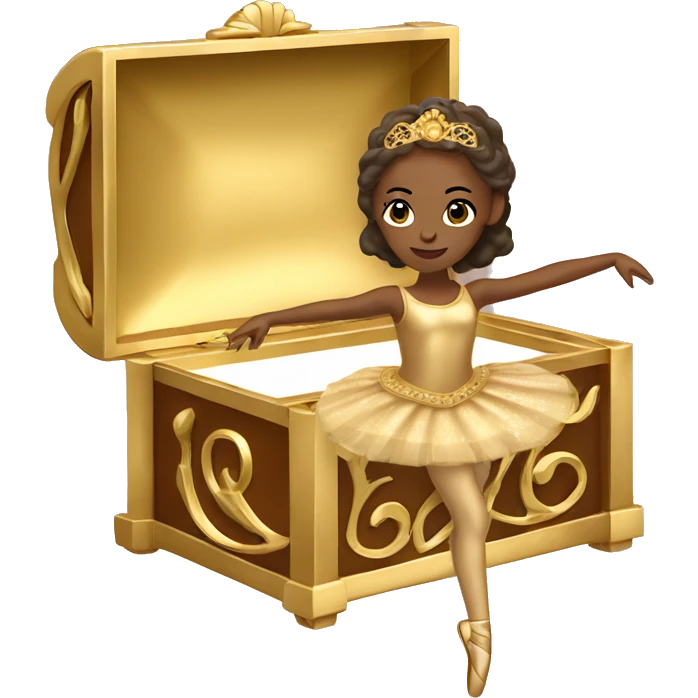  brown ballerina in a gold music box emoji