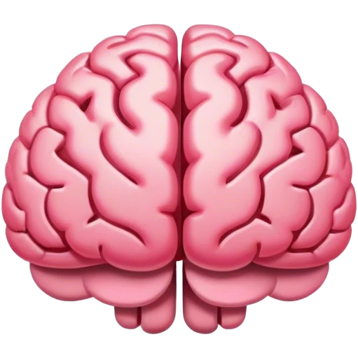 A ** pink human brain** with a energy energy beam of thought around it s... radiating loving thoughts while it rewires itself hearts  emoji