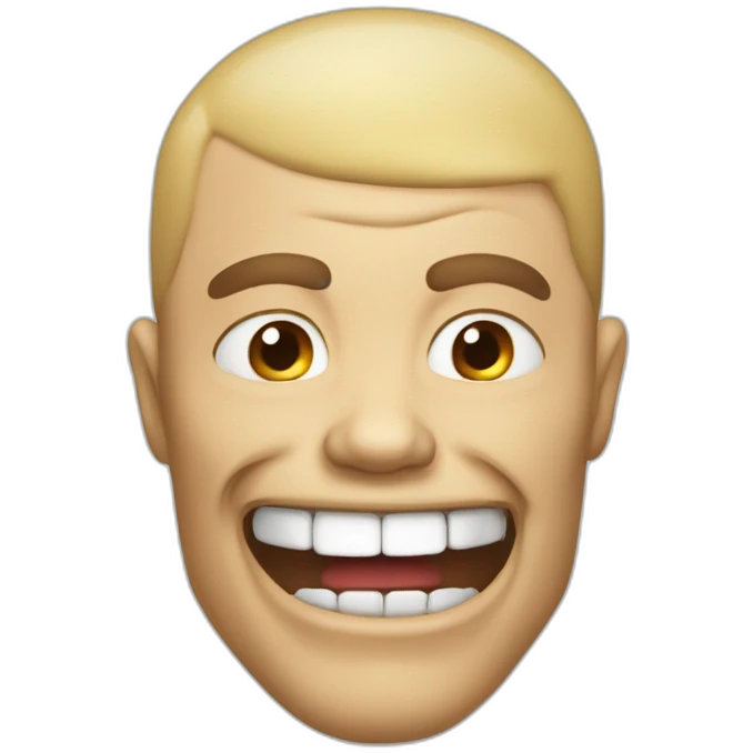 strong muscilar jaw face mewing emoji