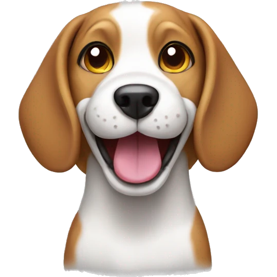 catoon beagle with a smile emoji