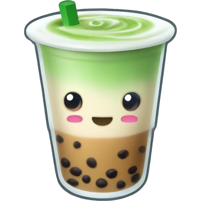 Matcha latte bubble tea emoji