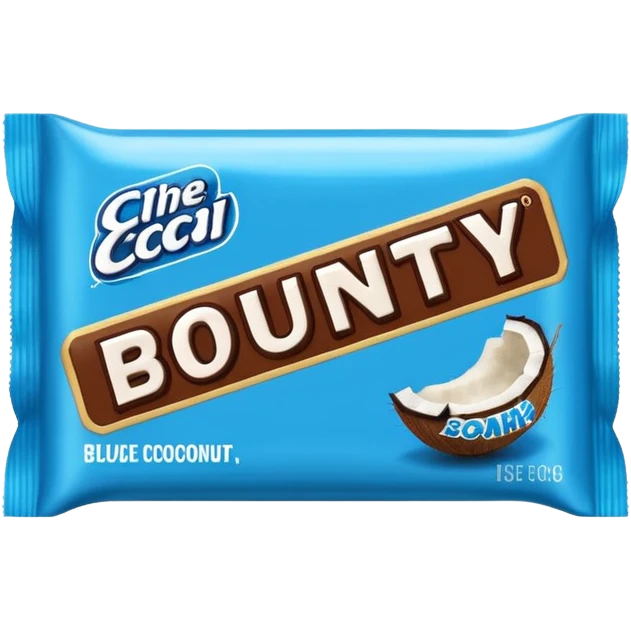 "Draw a Bounty bar in its blue wrapper with white coconut logo." emoji