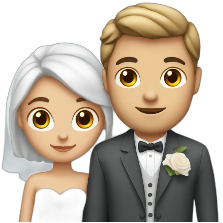 white couple marriage and holding gray cat emoji