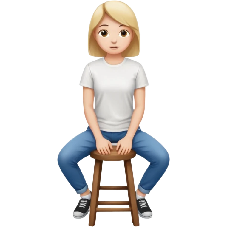 a person sitting on stool backs turned emoji