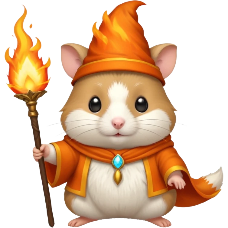 wizard hamster summoning fire emoji