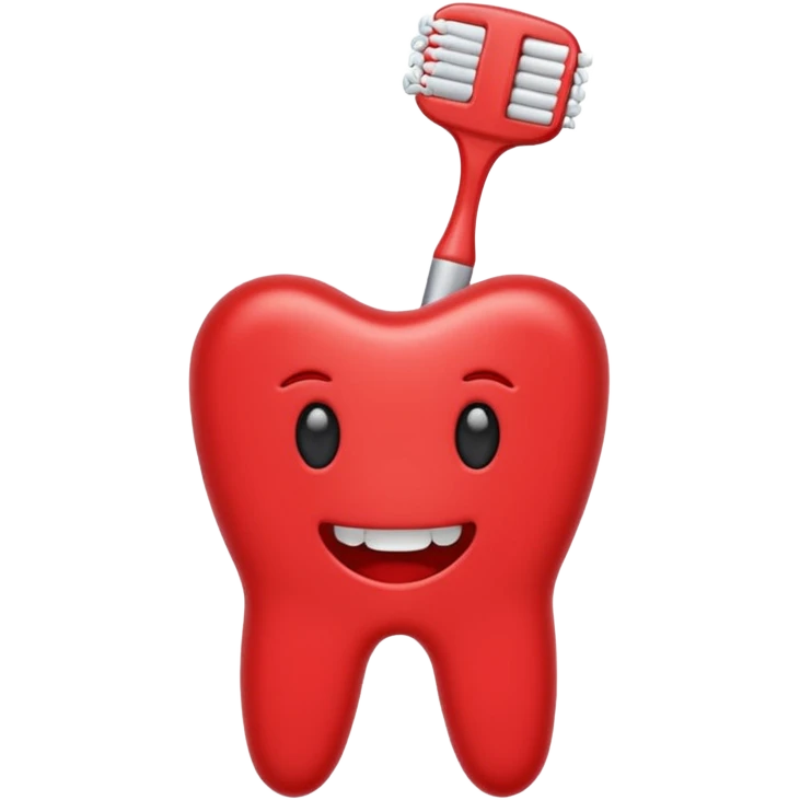 cepillo de dientes rojo emoji
