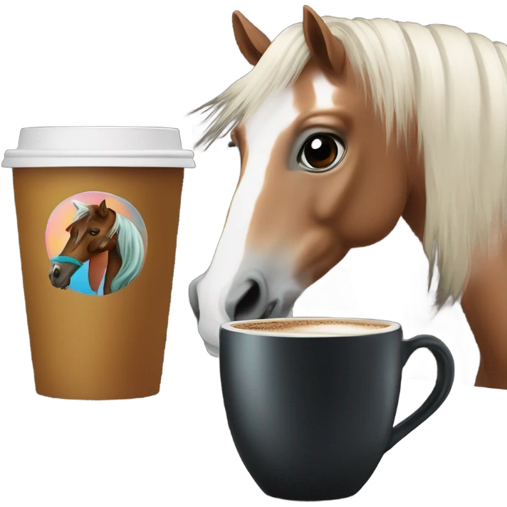 Horse with coffe emoji