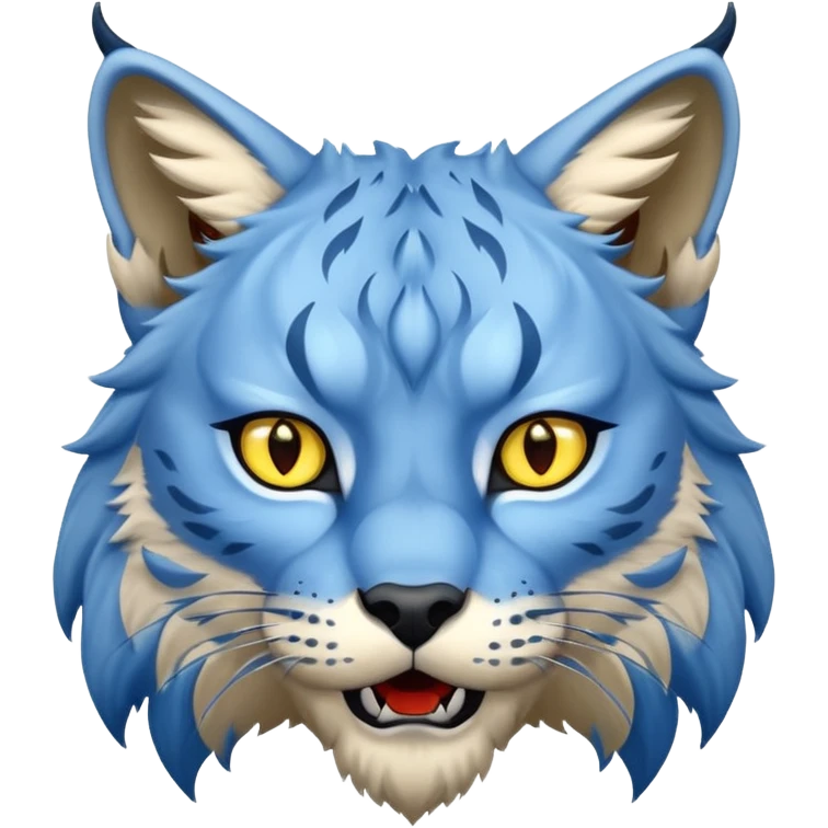 Tête de lynx : très féroce et bleu  emoji