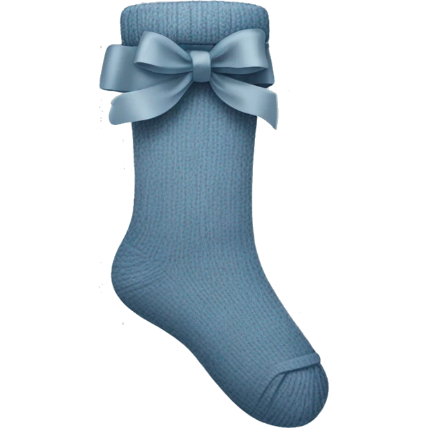 Blue grey also socks with ribbon on top emoji