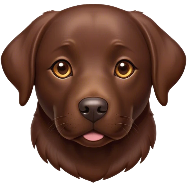 Cinematic Noble Chocolate Labrador Portrait Emoji, Poised and regal, with a robust, muscular build and a rich, glossy chocolate Fur, deep-set soulful brown eyes, Simplified yet sharp and sophisticated features, highly detailed, glowing with a soft, dignified glow, high shine, intelligent and gentle, stylized with an air of confidence, focused and attentive, soft glowing outline, capturing the essence of a watchful and loving companion, so majestic it feels as though it could bound out of the screen with effortless authority! emoji