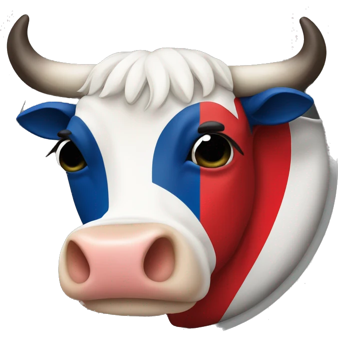 Czech flag with cow emoji
